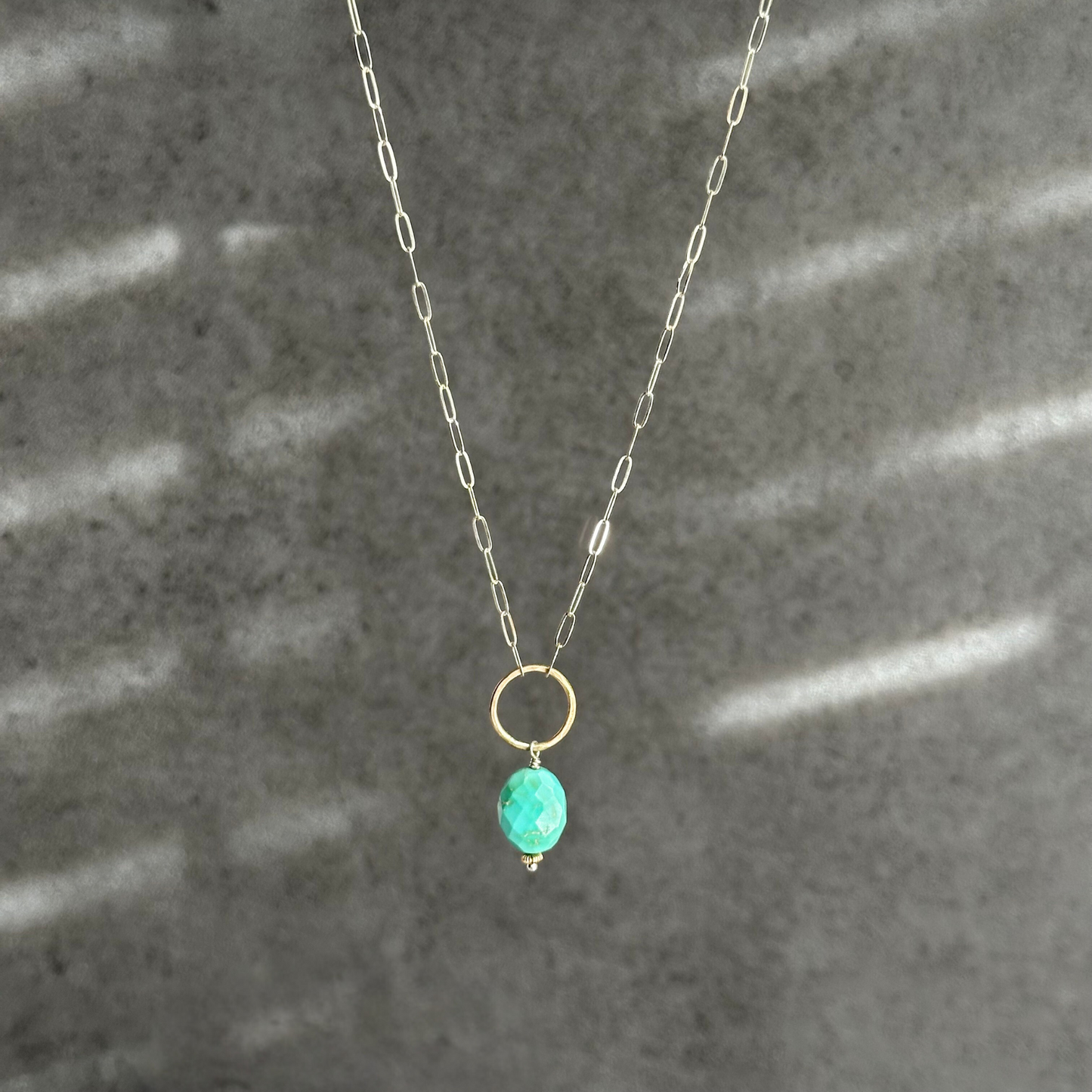 Dreamy Serenity - Sleeping Beauty Turquoise Sterling Silver and Gold Necklace
