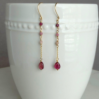 True Presence | Tourmaline Gold Chain Earrings