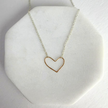 Heart of Gold | Dainty Sterling Silver & Gold Heart Necklace