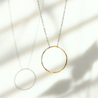 Unity in Connection - Dainty Sterling Silver and Gold Large Hoop Necklace