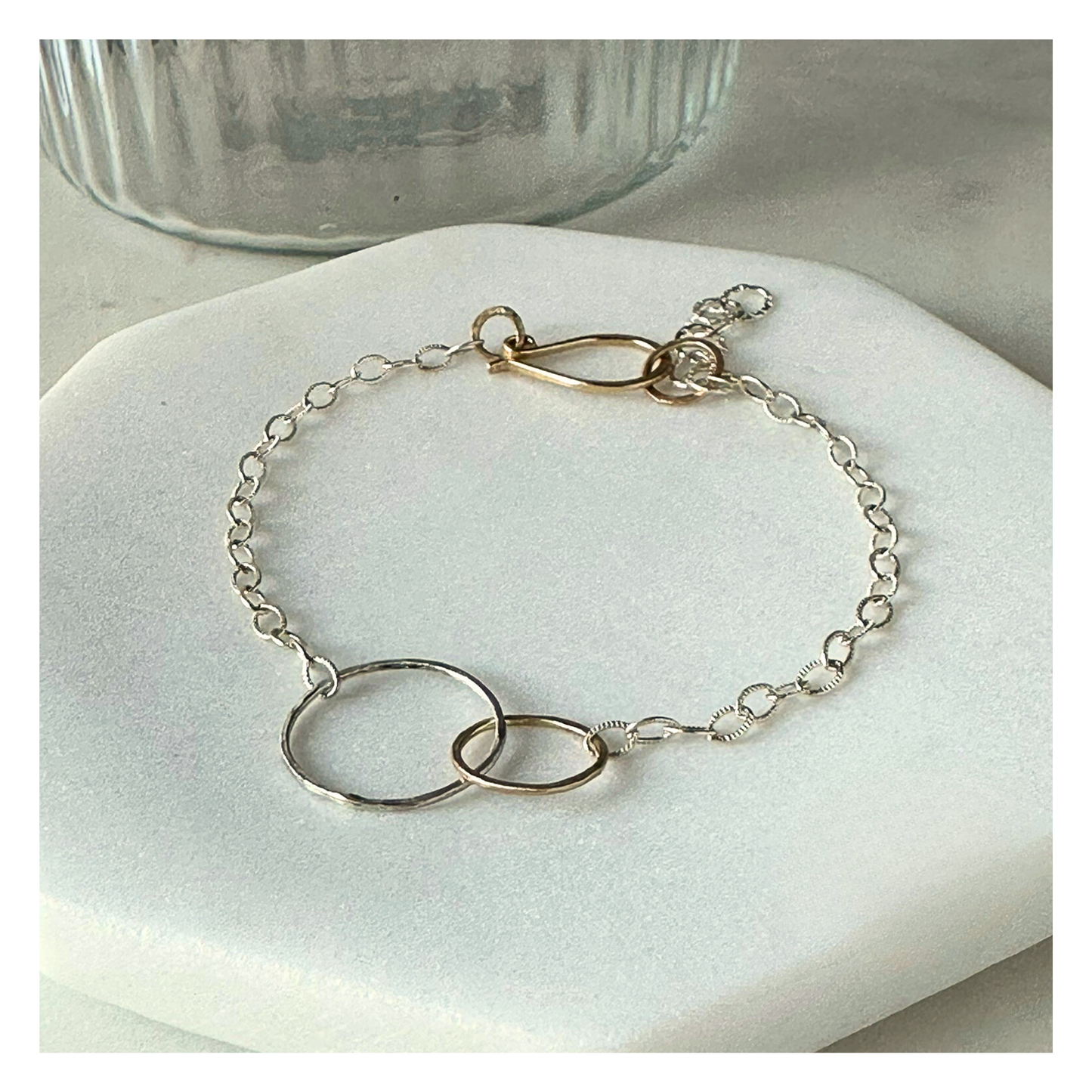 Balanced Connection — Silver & Gold Hoops Bracelet