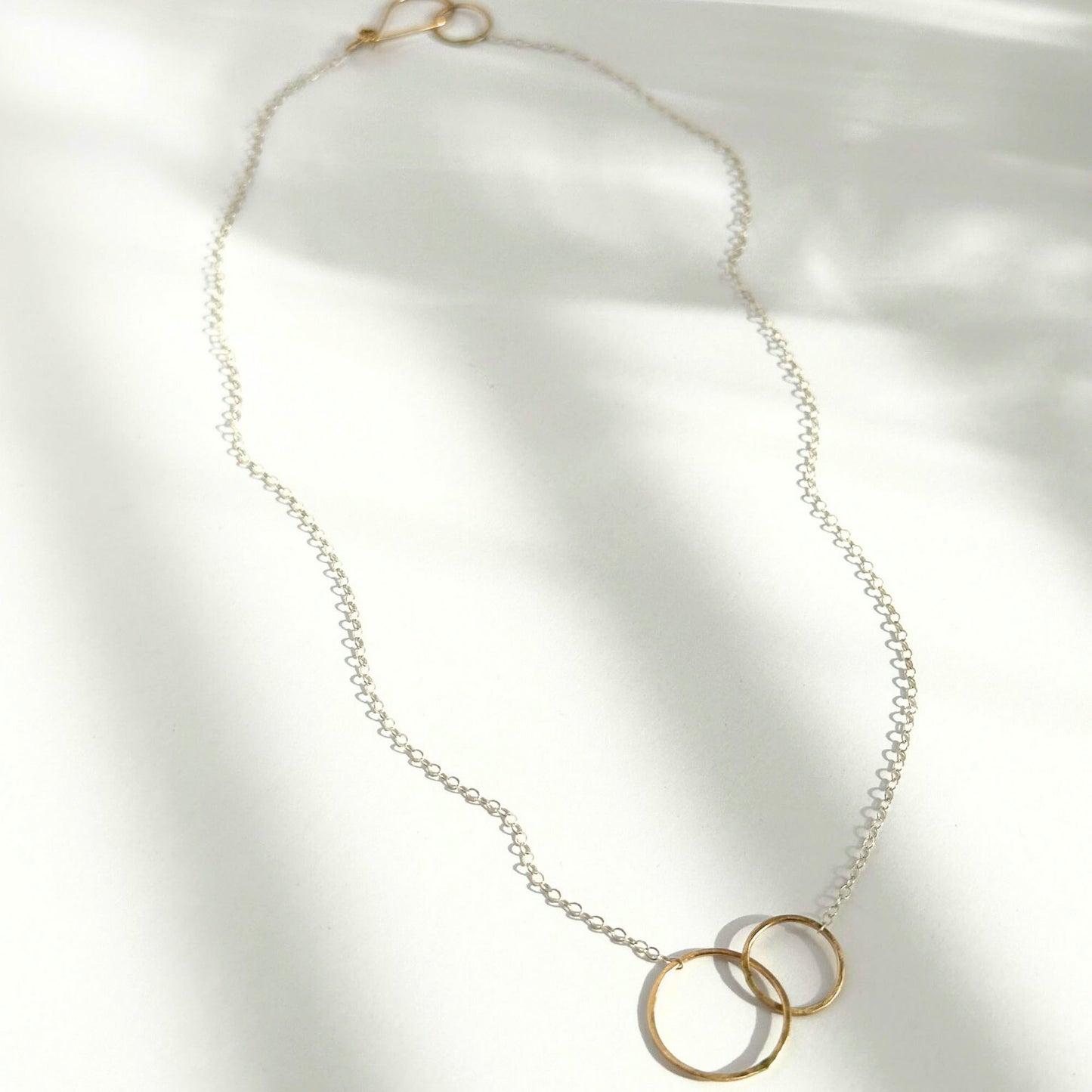 Connected | Double Gold Hoop & Sterling Silver Necklace