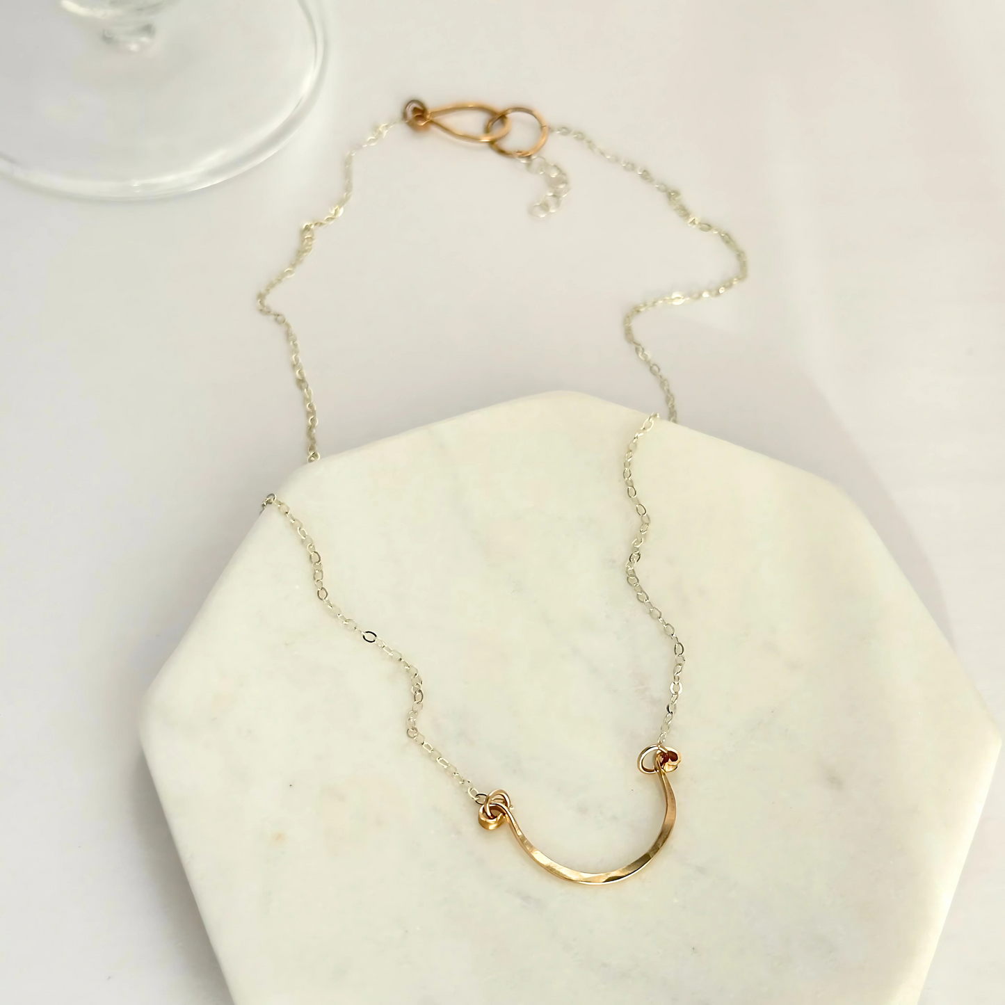 You Make Me Smile - Dainty Sterling Silver and Gold Necklace