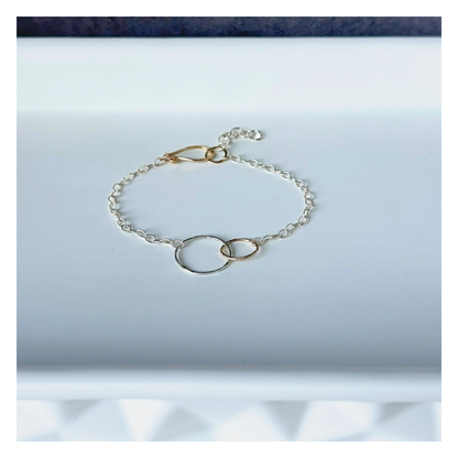 Balanced Connection — Silver & Gold Hoops Bracelet