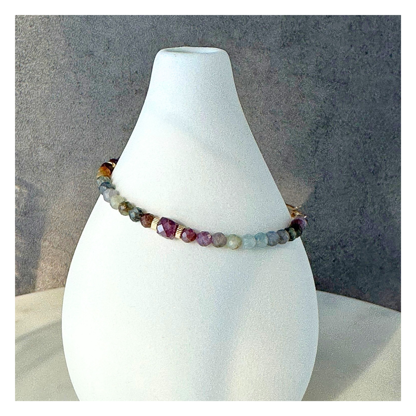 Radiant Wisdom – Sapphire & Ruby Gold-Filled Bracelet