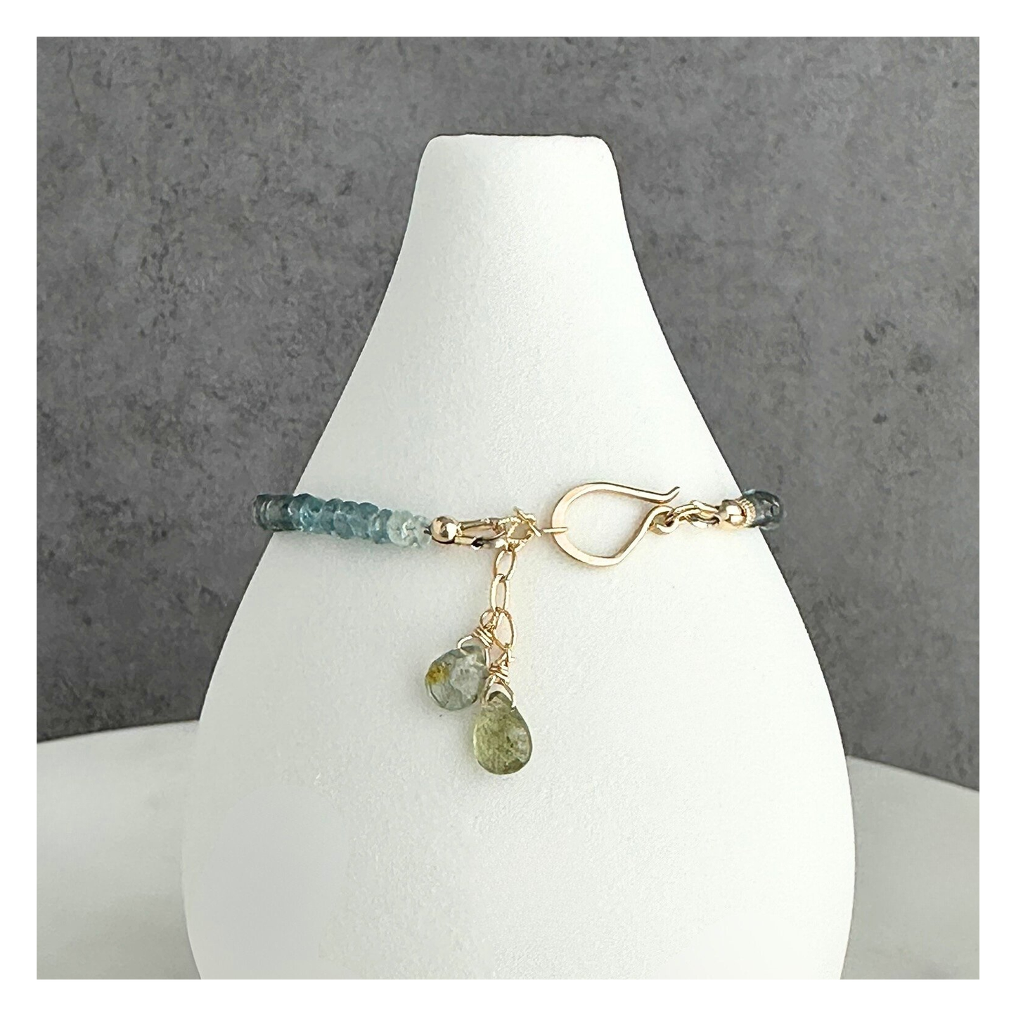 Grounded in Light – Moss Aquamarine & Cat’s Eye Gold-Filled Bracelet