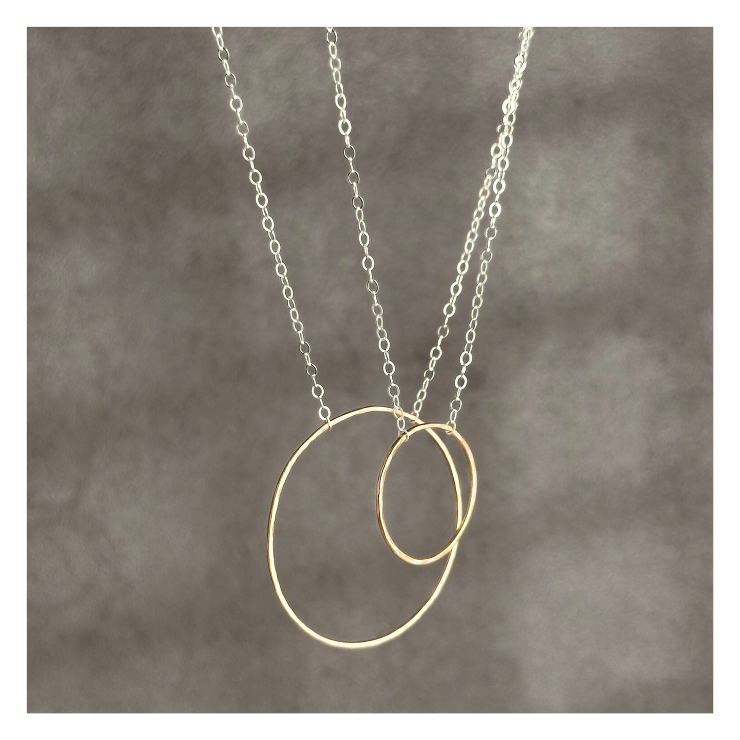 Unity in Connection - Dainty Sterling Silver and Gold Large Hoop Necklace