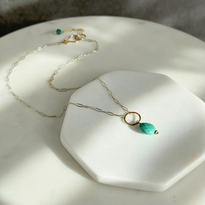 Dreamy Serenity - Sleeping Beauty Turquoise Sterling Silver and Gold Necklace