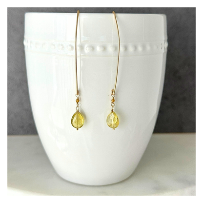 Renewed Light | Green Garnet Gold Earrings