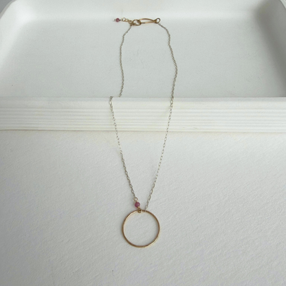 True Connection | Sterling Silver & Gold Necklace with Pink Tourmaline