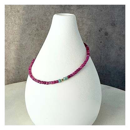 Truth Spark – Ruby & Blue Tourmaline Gold-Filled Bracelet