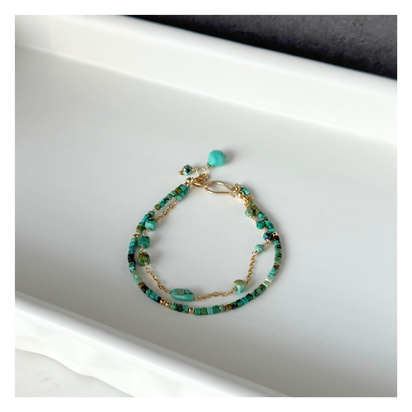 Wise & True – Turquoise Gold-Filled Double-Strand Bracelet