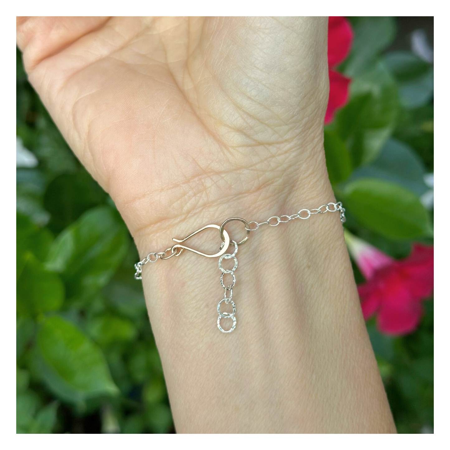 Simple Bond — Sterling Silver & Double Gold  Hoop Bracelet