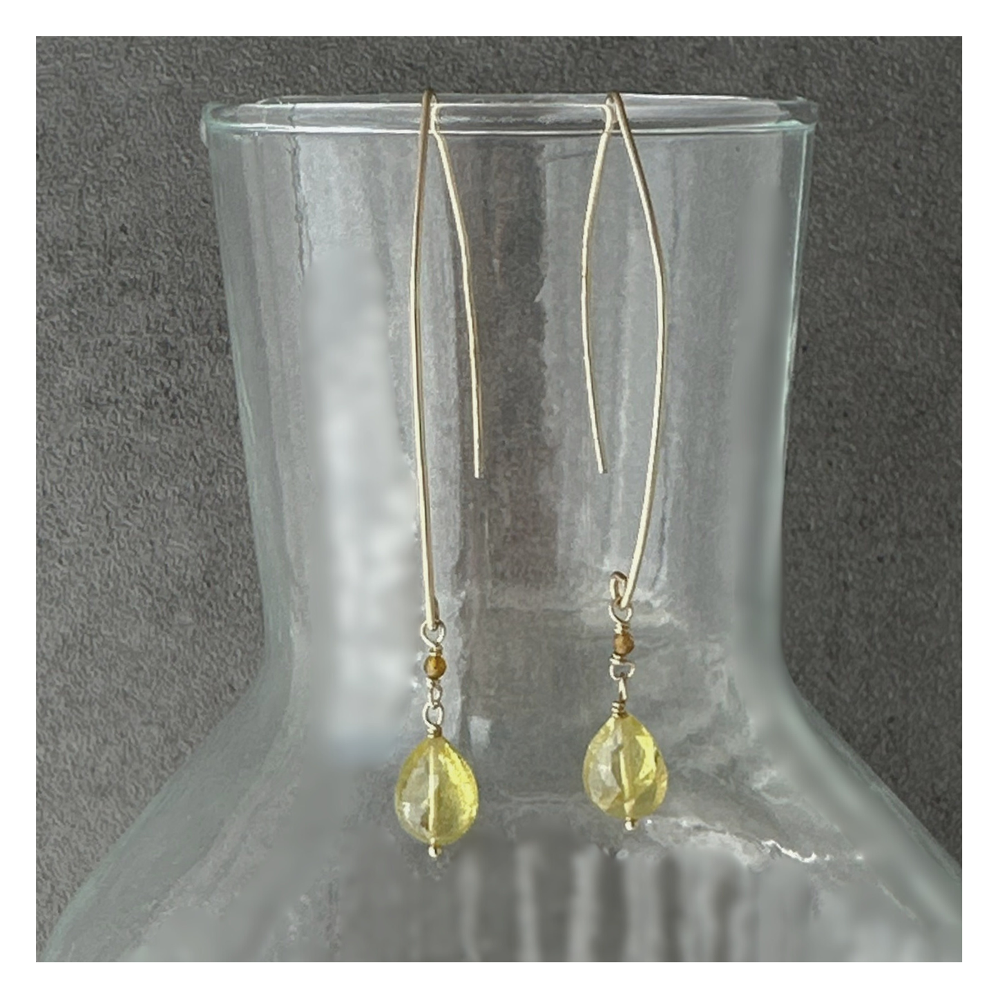 Renewed Light | Green Garnet Gold Earrings