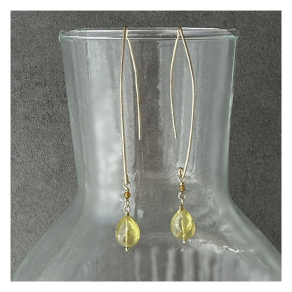 Renewed Light | Green Garnet Gold Earrings