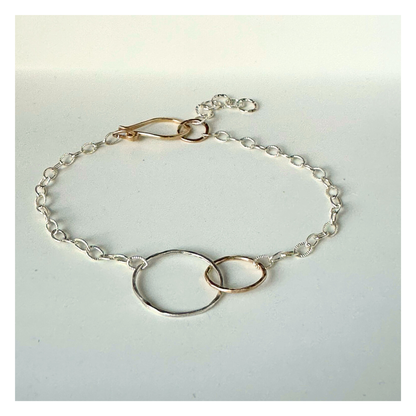Balanced Connection — Silver & Gold Hoops Bracelet
