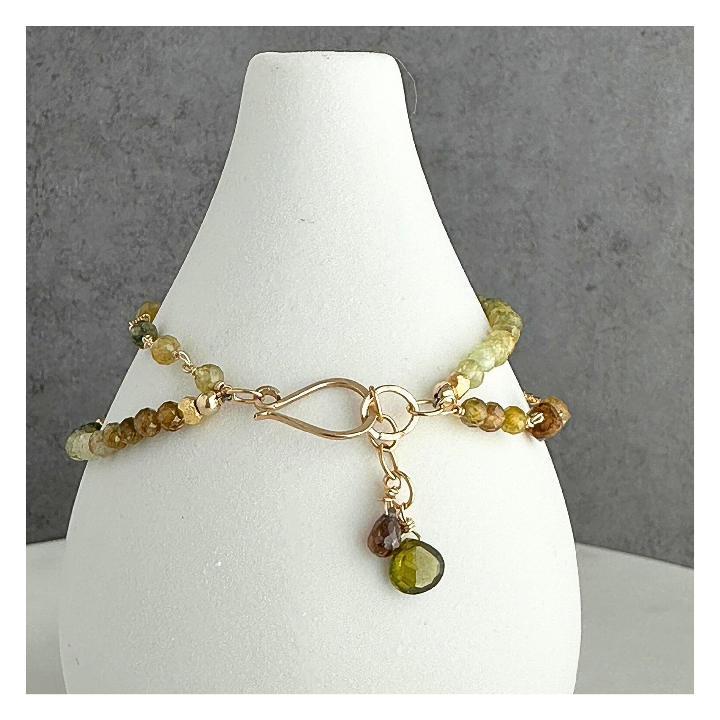 Watch Me Grow | Green Garnet & Gold-Filled Double Strand Bracelet