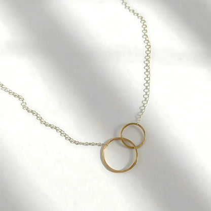 Connected | Double Gold Hoop & Sterling Silver Necklace