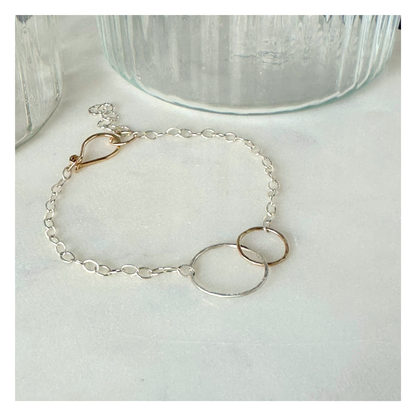 Balanced Connection — Silver & Gold Hoops Bracelet