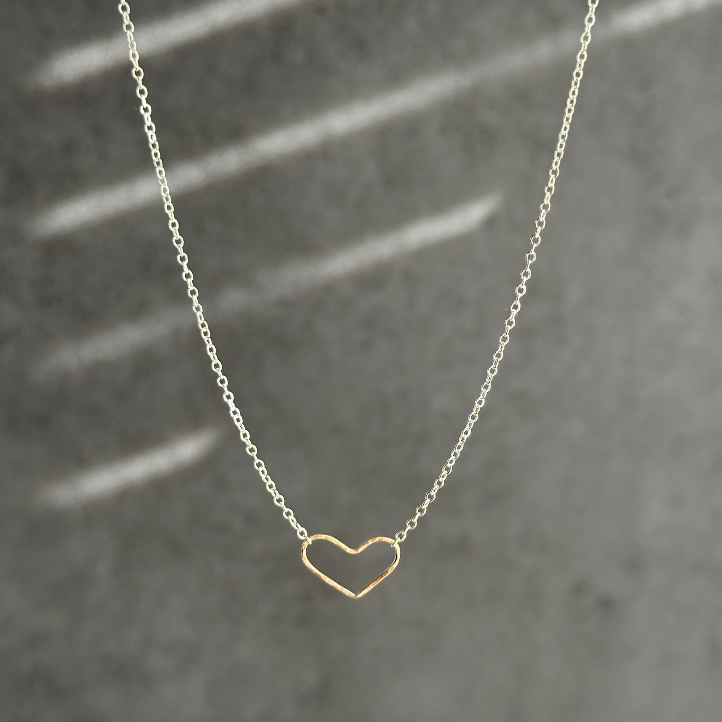 Heart on my Sleeve - Dainty Sterling Silver and Gold Necklace
