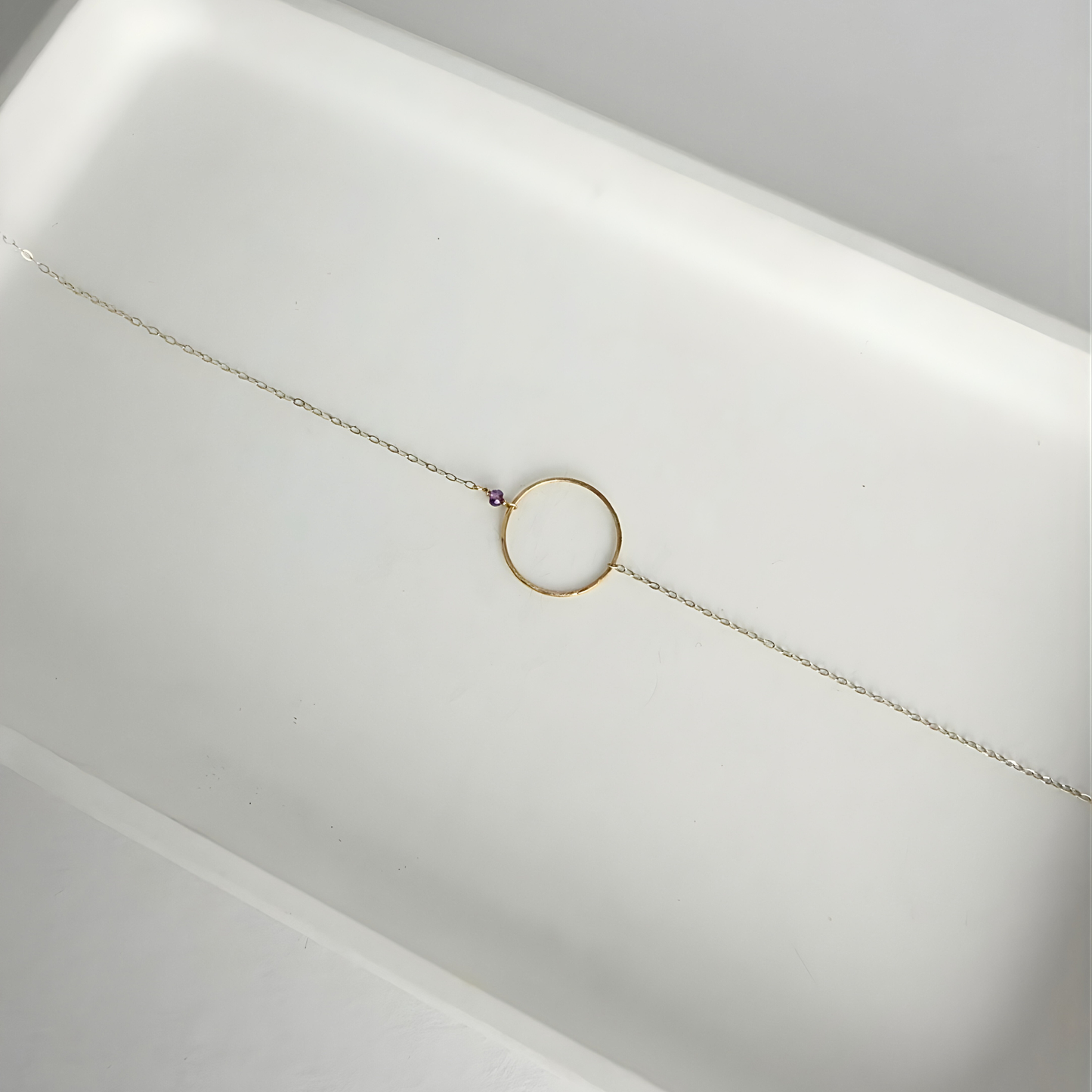 Open Heart | Sterling Silver & Gold Necklace with Amethyst