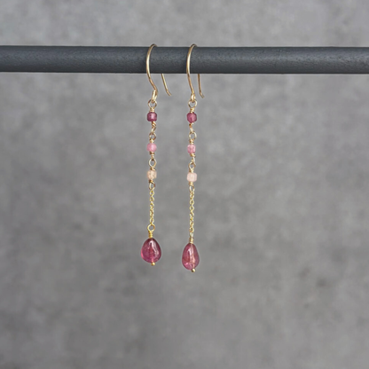 True Presence | Tourmaline Gold Chain Earrings