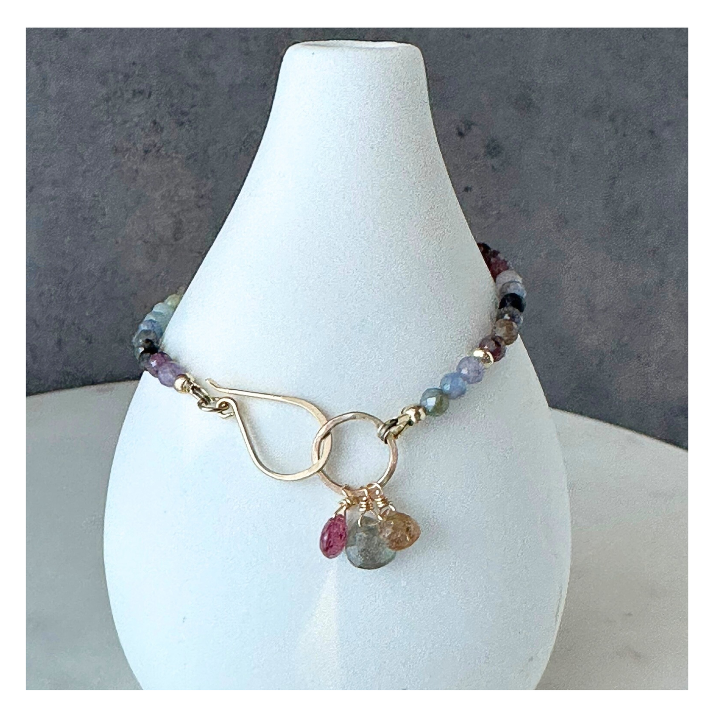 Radiant Wisdom – Sapphire & Ruby Gold-Filled Bracelet