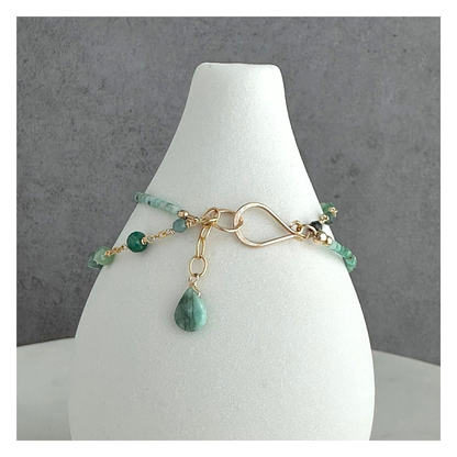 Steady & True – Emerald Gold-Filled Double Strand Bracelet