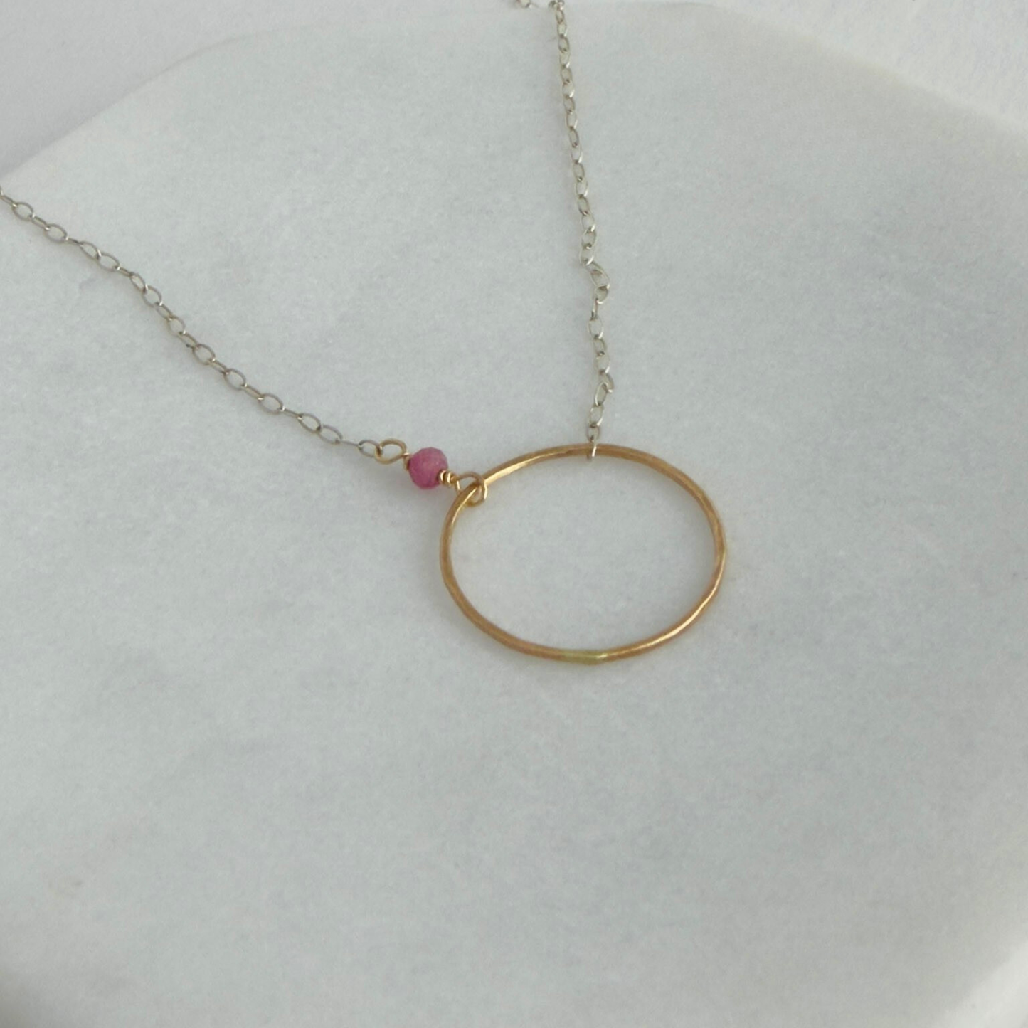 True Connection | Sterling Silver & Gold Necklace with Pink Tourmaline