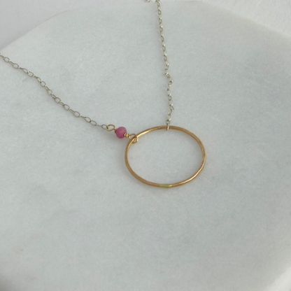 True Connection | Sterling Silver & Gold Necklace with Pink Tourmaline