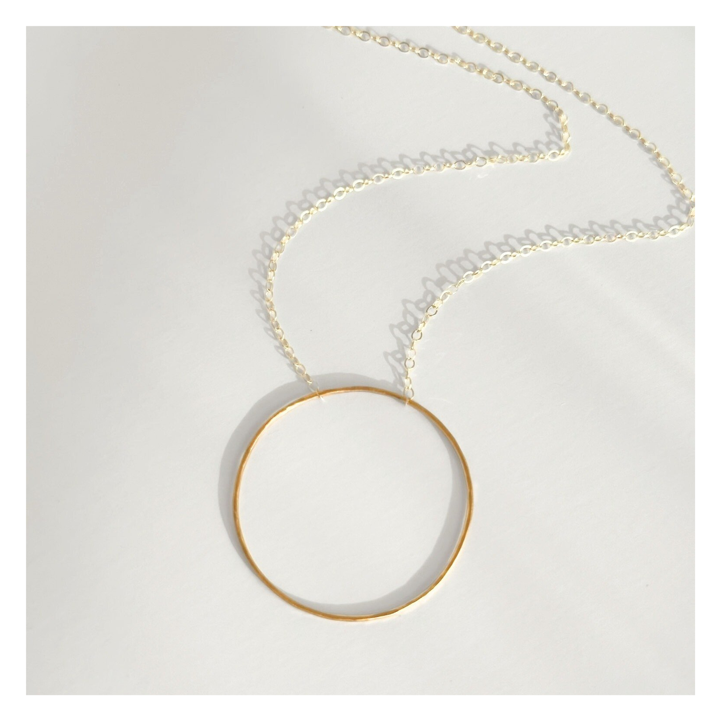 Unity in Connection - Dainty Sterling Silver and Gold Large Hoop Necklace