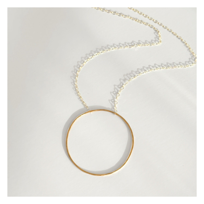 Unity in Connection - Dainty Sterling Silver and Gold Large Hoop Necklace