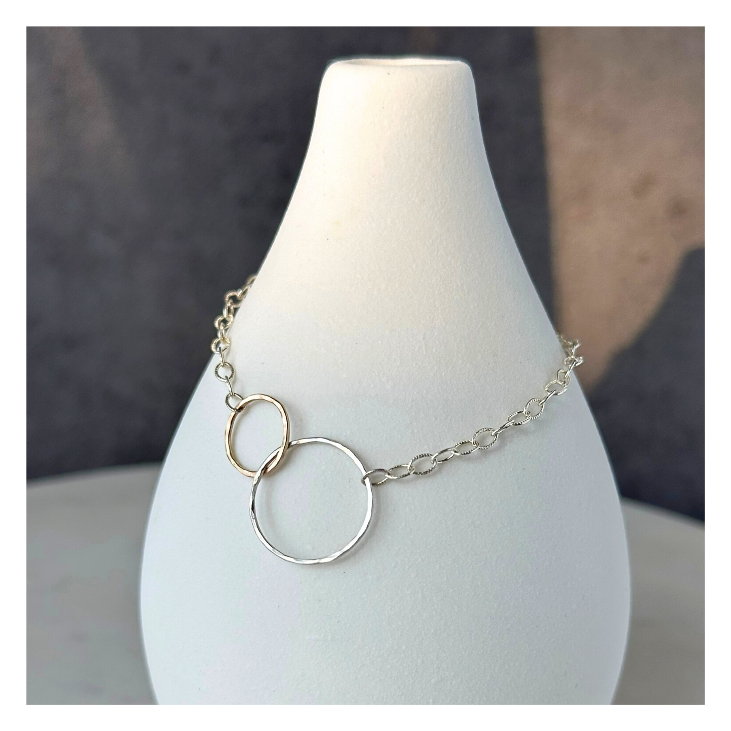 Balanced Connection — Silver & Gold Hoops Bracelet