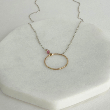 True Connection | Sterling Silver & Gold Necklace with Pink Tourmaline