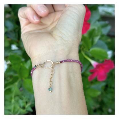 Truth Spark – Ruby & Blue Tourmaline Gold-Filled Bracelet