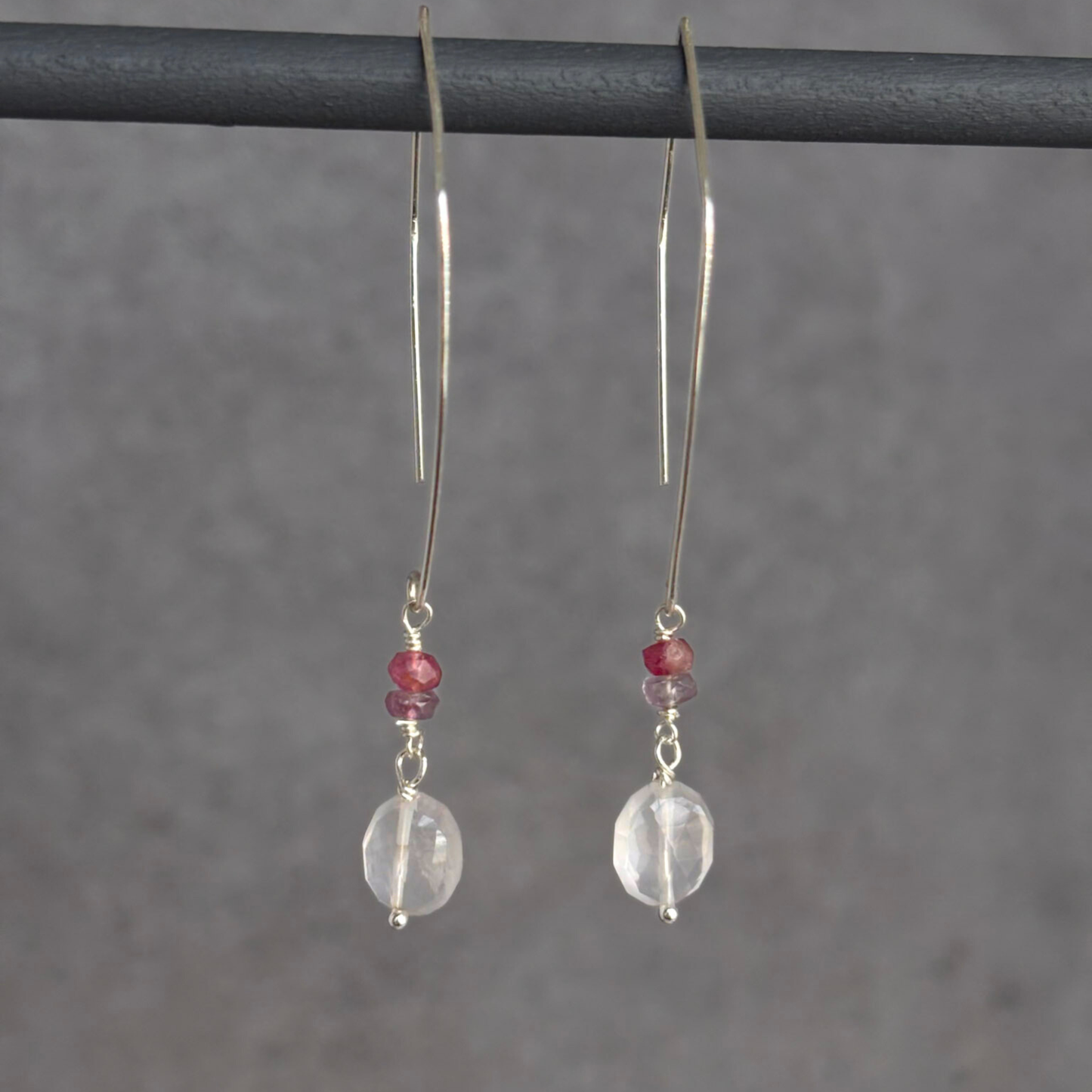 Everyday Love | Rose Quartz & Sapphire Silver Earrings