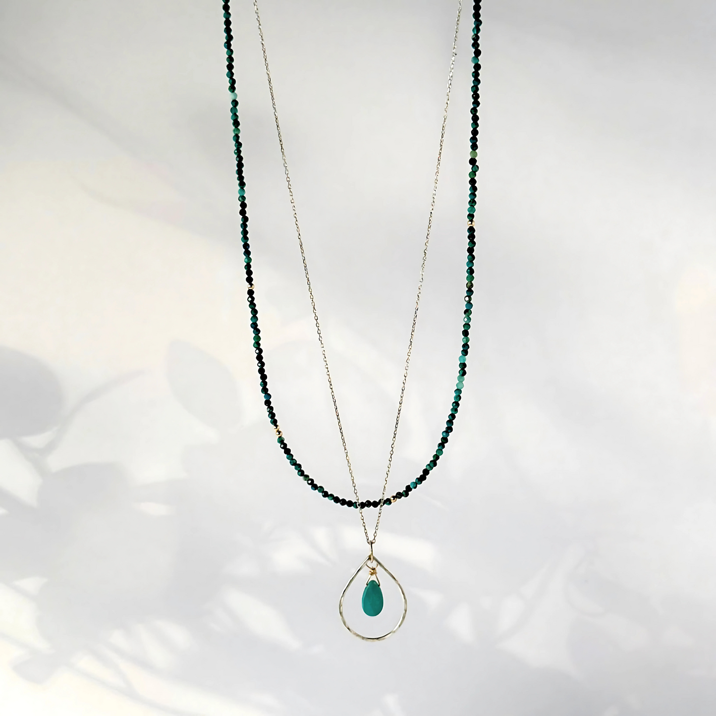 Soulful Connection -  Sterling Silver Double Strand Turquoise and Chrysocolla Necklace