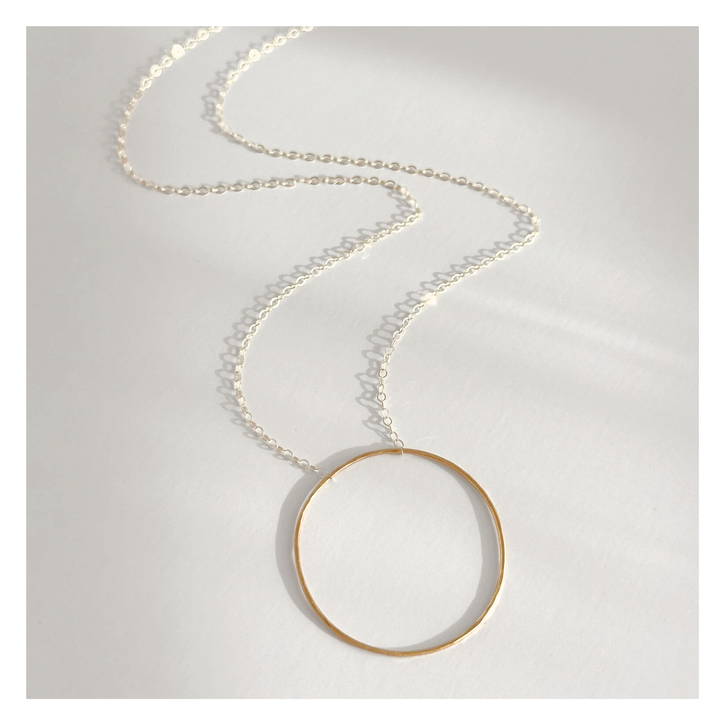 Unity in Connection - Dainty Sterling Silver and Gold Large Hoop Necklace