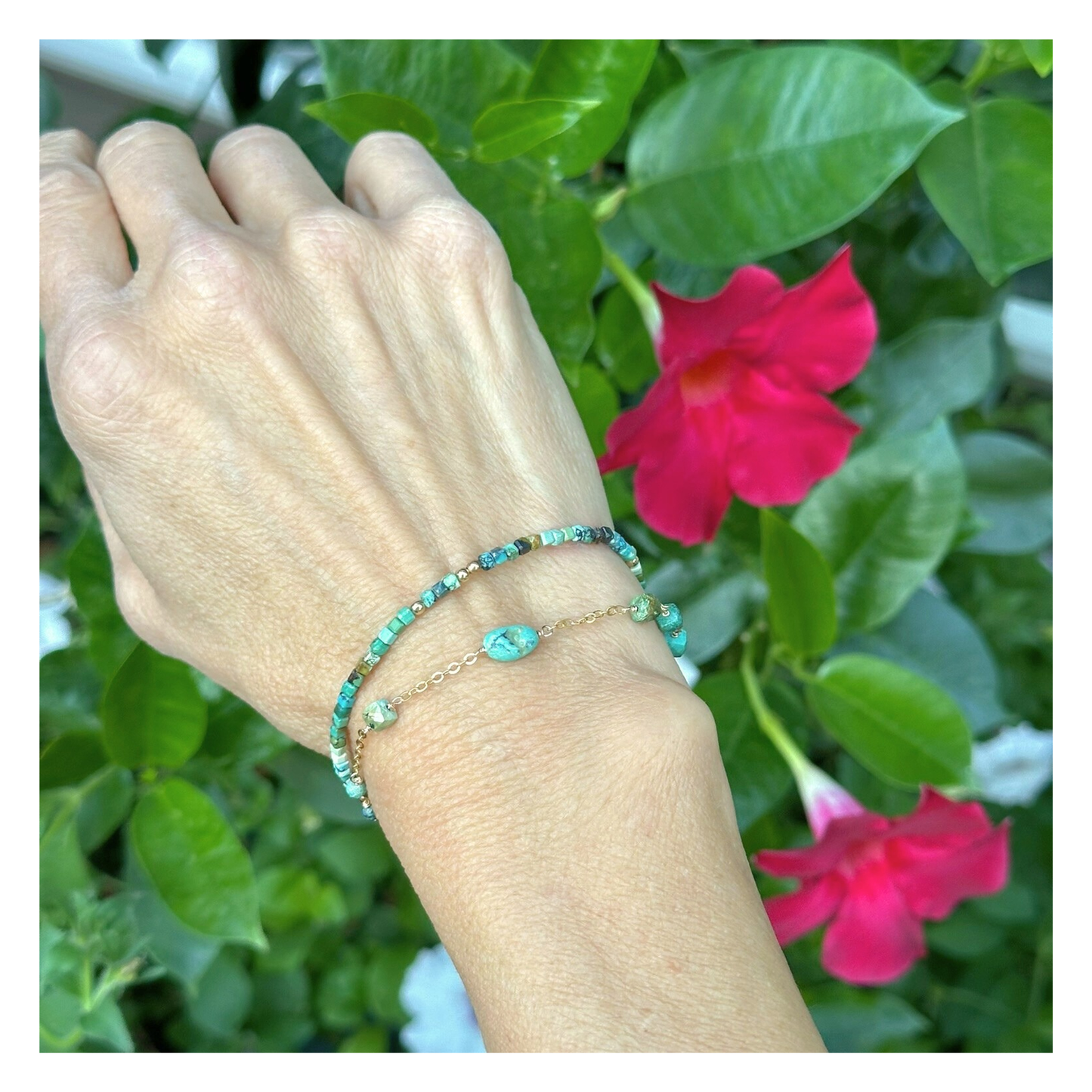 Wise & True – Turquoise Gold-Filled Double-Strand Bracelet