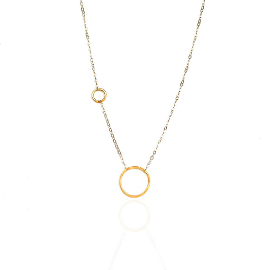 Unique Echoes - Dainty Sterling Silver and Gold Hoop Necklace