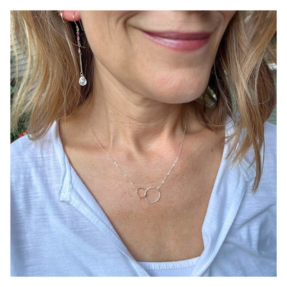 You and Me | Sterling Silver & Gold Hoop Linked Necklace