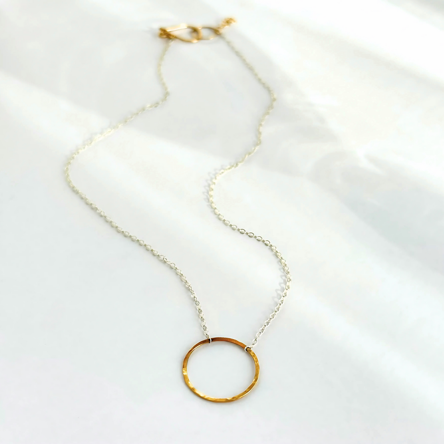 Elegant Unity - Dainty Sterling Silver and Gold Necklace