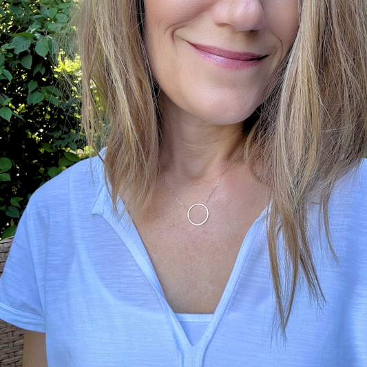 Elegant Unity - Dainty Sterling Silver and Gold Necklace