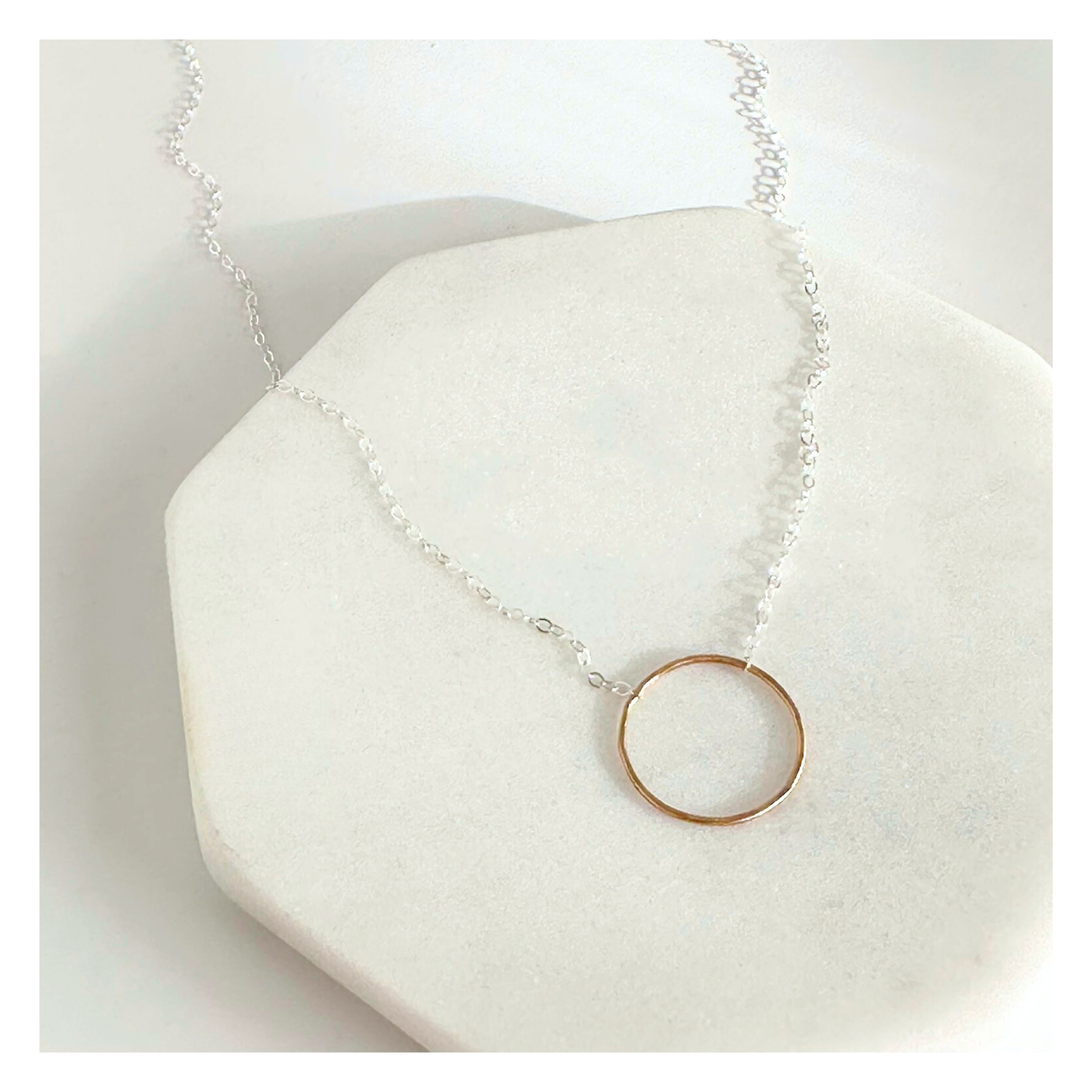 Elegant Unity - Dainty Sterling Silver and Gold Necklace