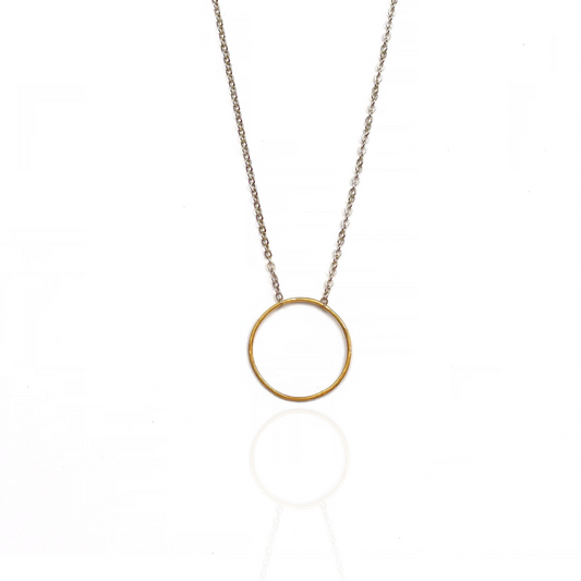 Elegant Unity - Dainty Sterling Silver and Gold Necklace