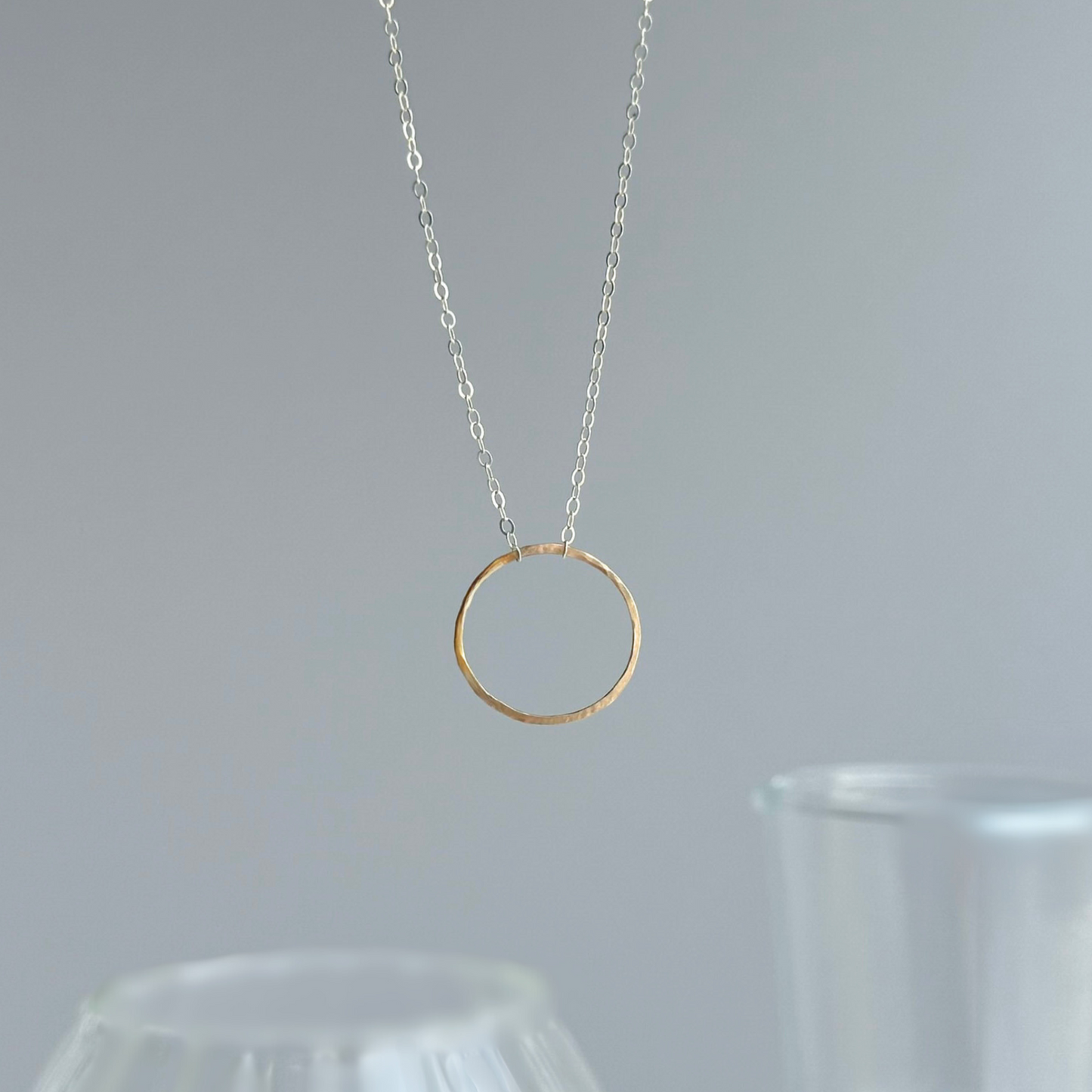 Elegant Unity - Dainty Sterling Silver and Gold Necklace