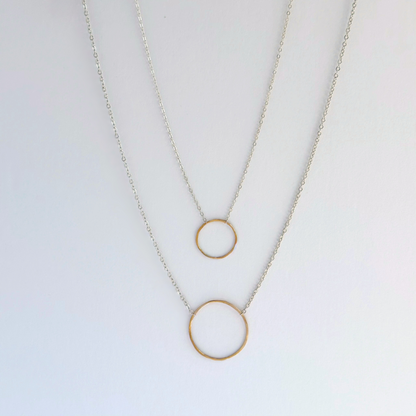 Elegant Unity - Dainty Sterling Silver and Gold Necklace