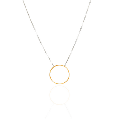 Unity in Connection - Dainty Sterling Silver and Gold Large Hoop Necklace