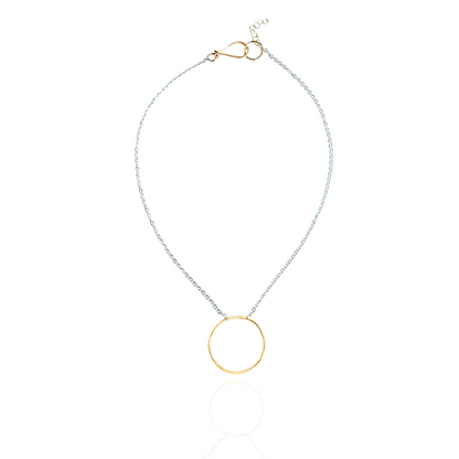 Unity in Connection - Dainty Sterling Silver and Gold Large Hoop Necklace