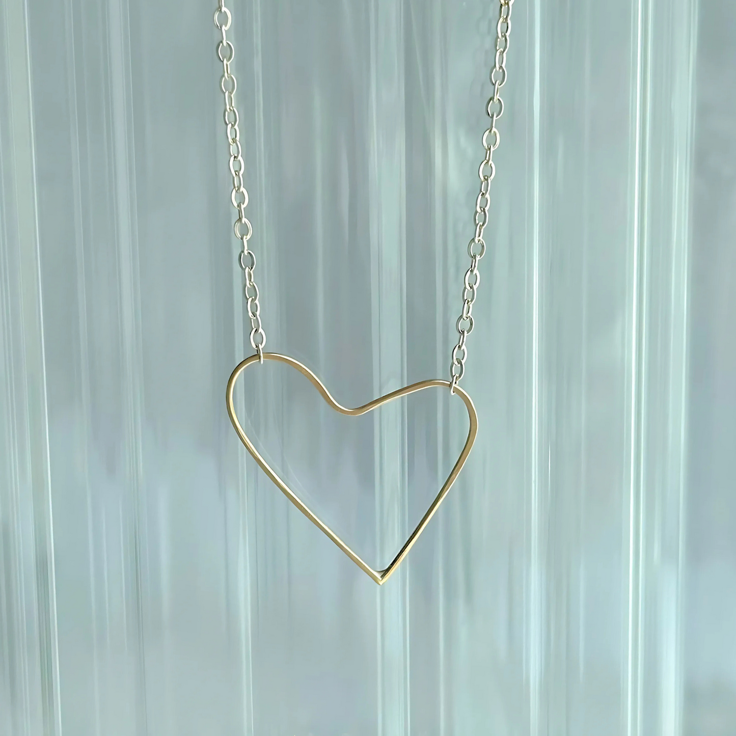 Heart of Gold - Dainty Sterling Silver and Gold Heart Necklace